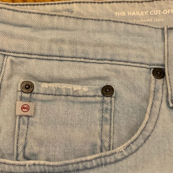 AG Adriano Goldschmied women’s 30 Light Blue Denim Shorts Distressed Fringe EUC - Picture 3 of 6